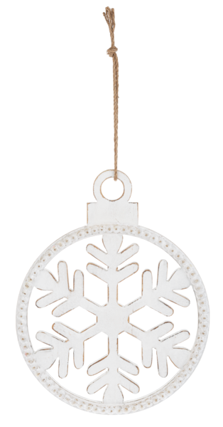 Whitewash Bead Edge Snowflake Wall Decor