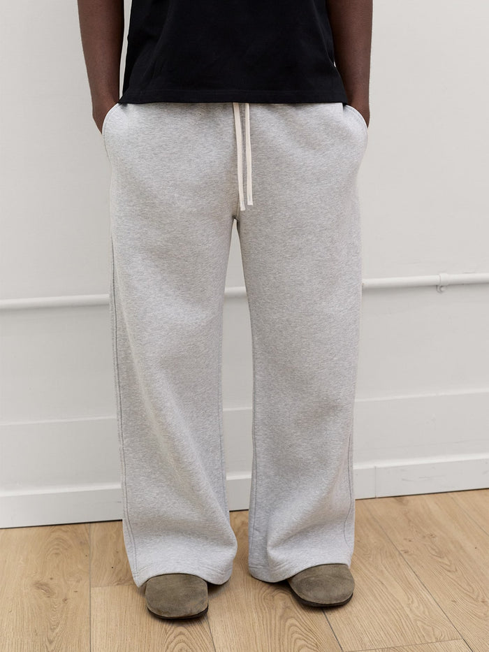 Wide-Leg Sweatpants in Heather Gray