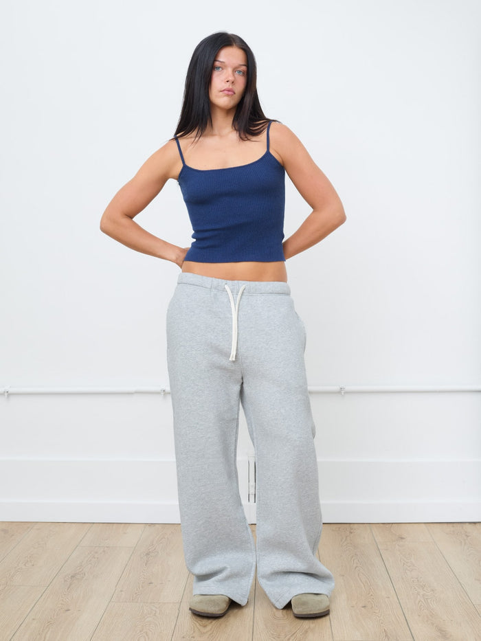 Wide-Leg Sweatpants in Heather Gray