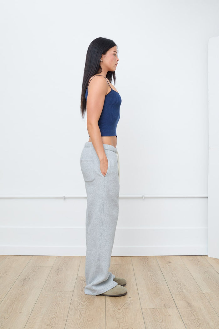 Wide-Leg Sweatpants in Heather Gray