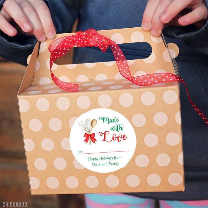 Write-On "Made With Love" Christmas Baking Labels