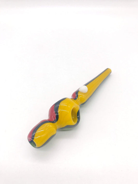 Smoke Station Hand Pipe Red-Green-Yellow Zenesis Glass American UV DIffuser Nectar Collector
